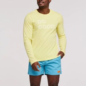 Cotopaxi Men’s Do Good Long-Sleeve T-Shirt in yellow size large organic cotton